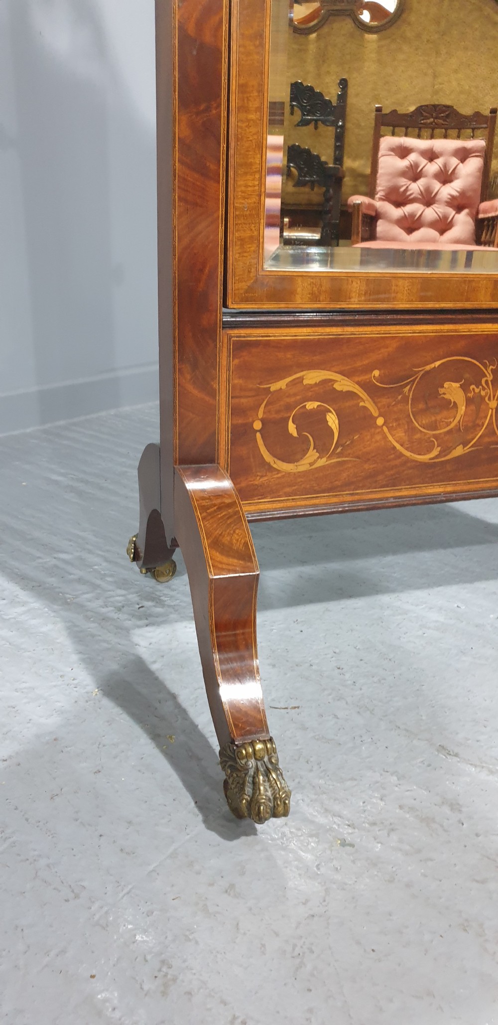 Outstanding Inlaid Cheval Mirror Dublin Maker View III