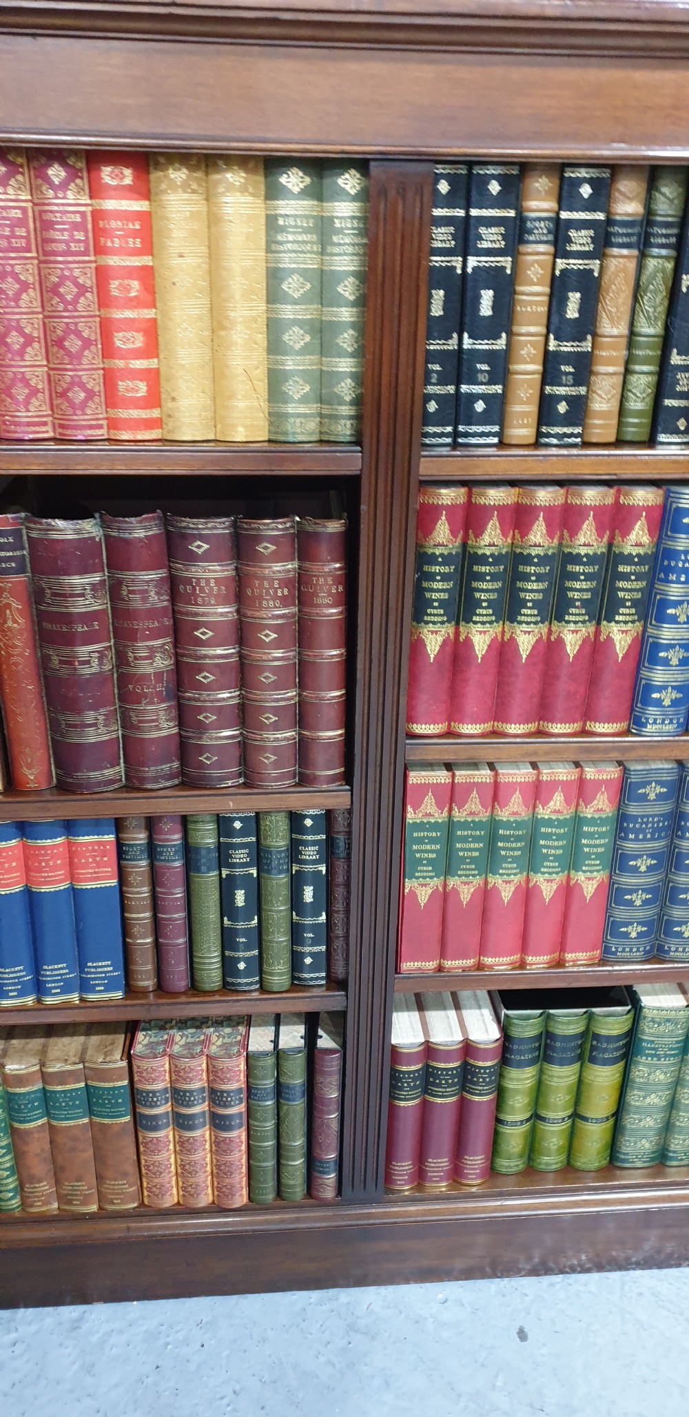 Super Mahogany Double Open Library Bookcase View V