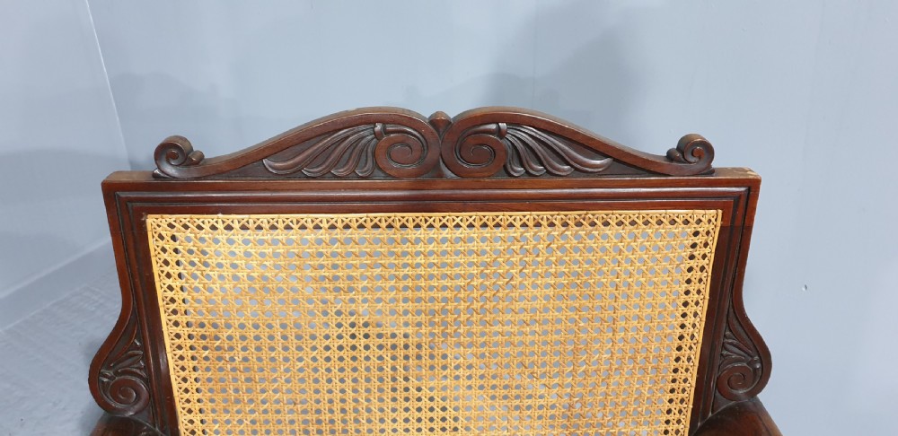 Pair Regency Bergere Library Chairs Attributed to 'Gillows' View XIV
