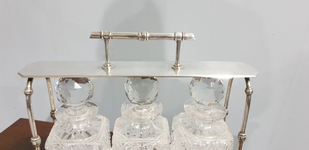 Super Three Bottle Silver Plate Tantalus View V