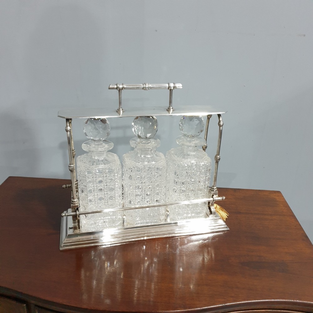 Super Three Bottle Silver Plate Tantalus