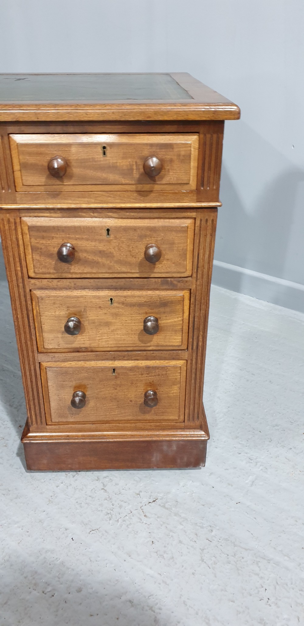 Very Good Victorian Mahogany Pedestal Desk View V
