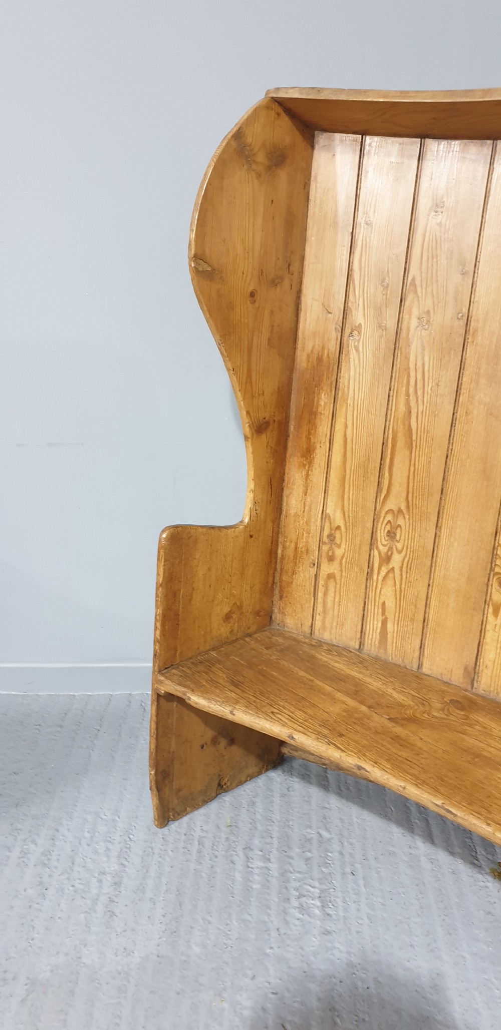 Large Bowed Pine Tavern Settle View V