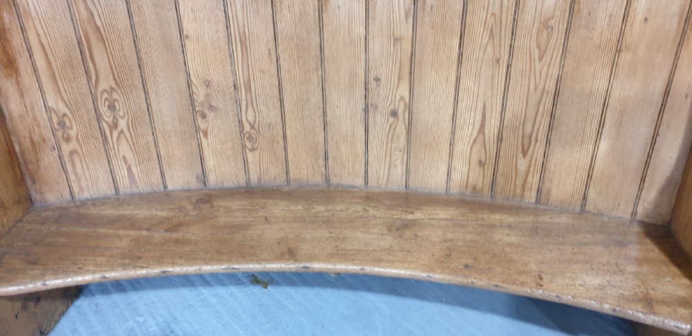 Large Bowed Pine Tavern Settle View VI