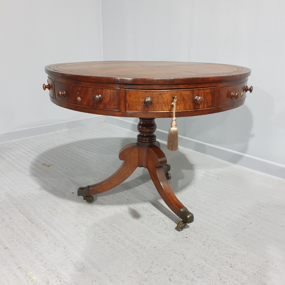 Fine Georgian Mahogany Drum Table View X
