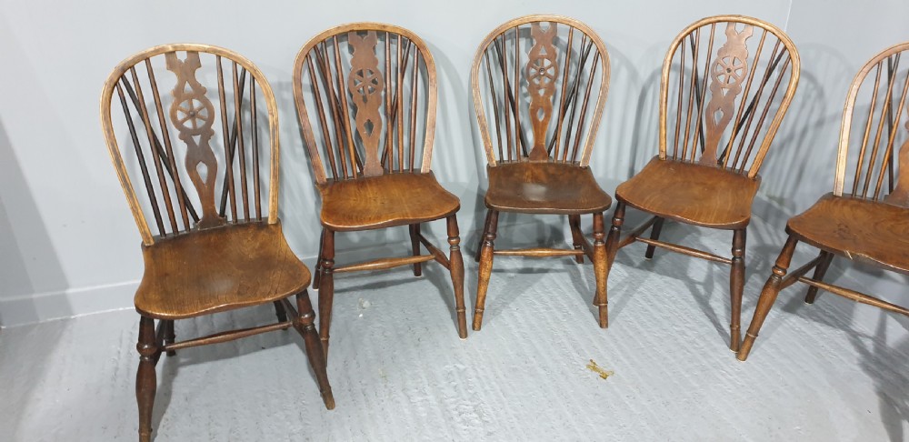Harlequin Set Eight Ash and Elm Kitchen Dining Chairs View VI