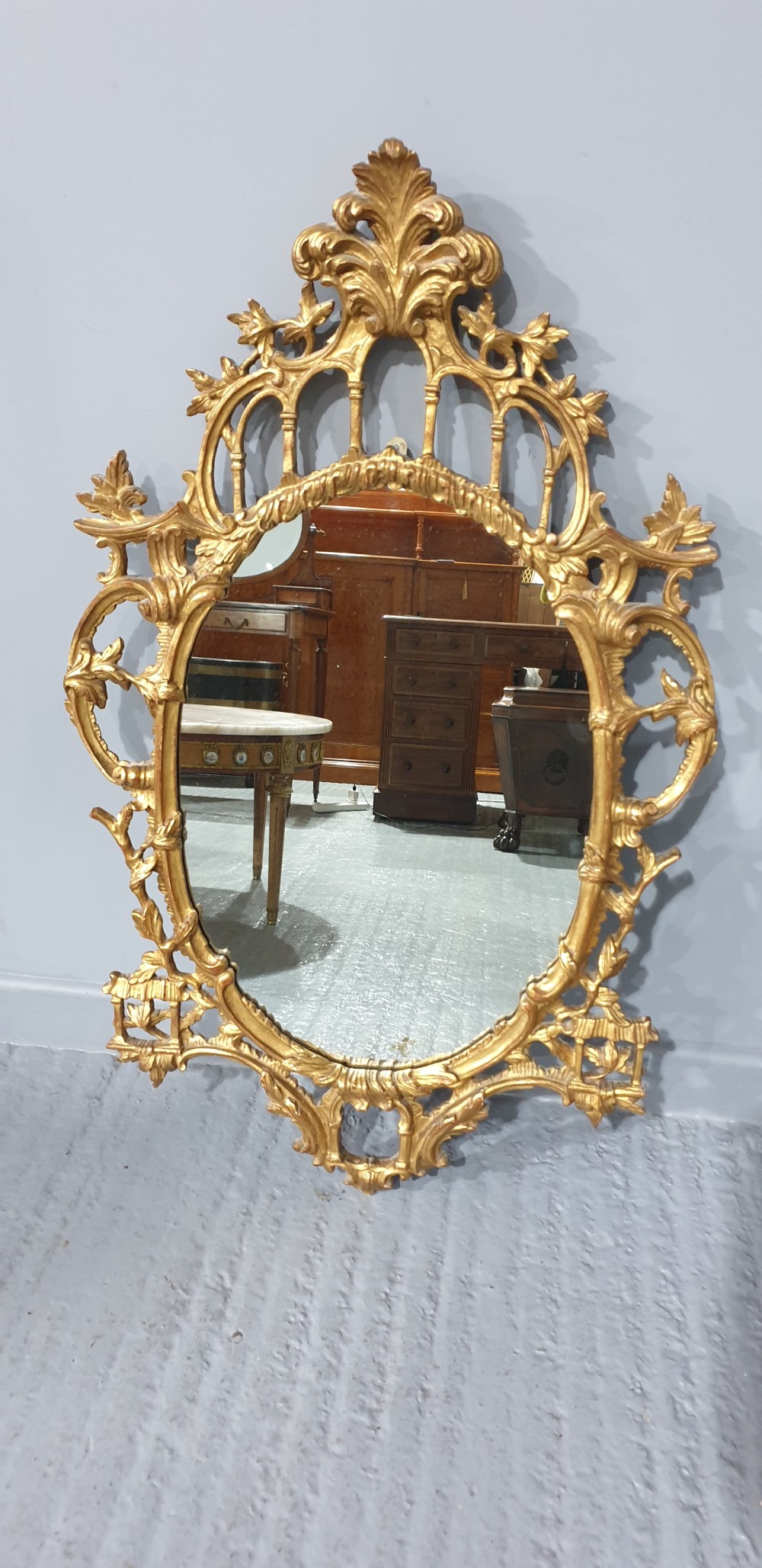 Chinese Chippendale Gilt Wood Mrror View II
