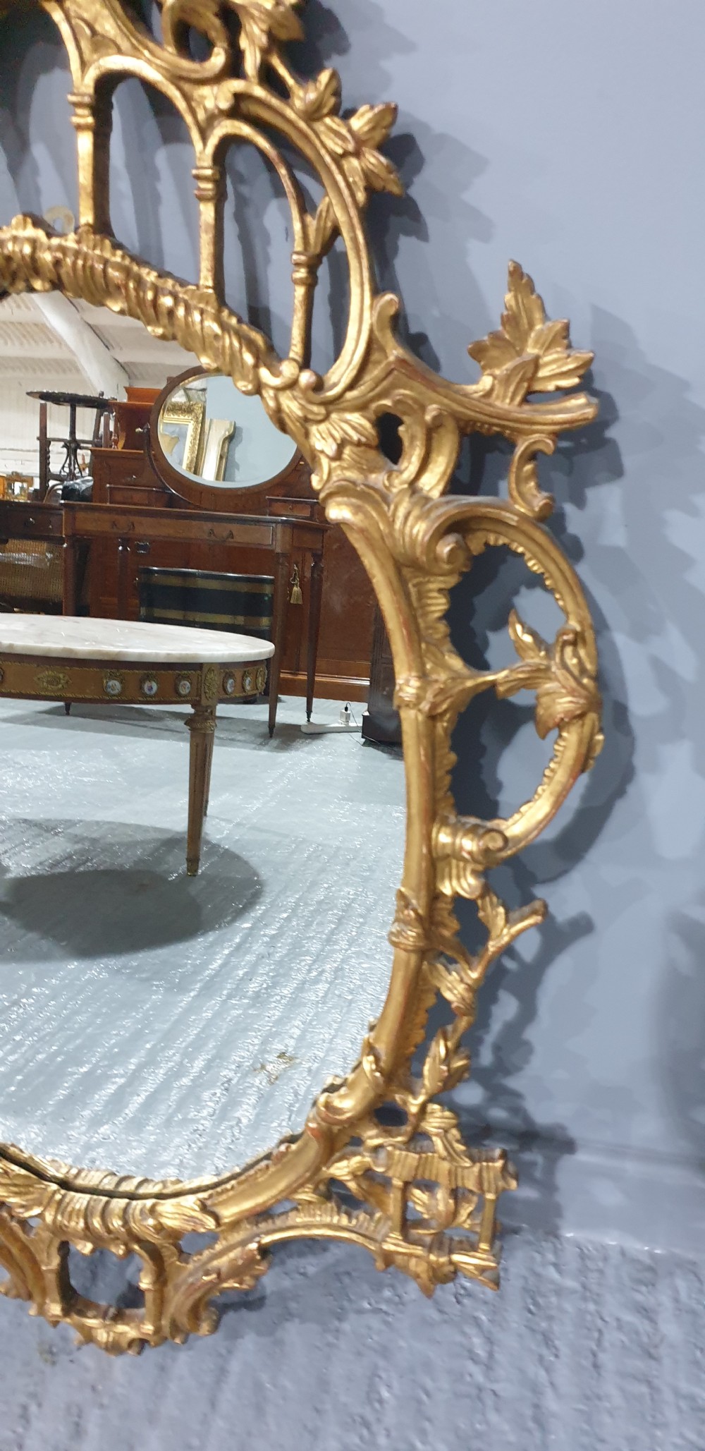 Chinese Chippendale Gilt Wood Mrror View V