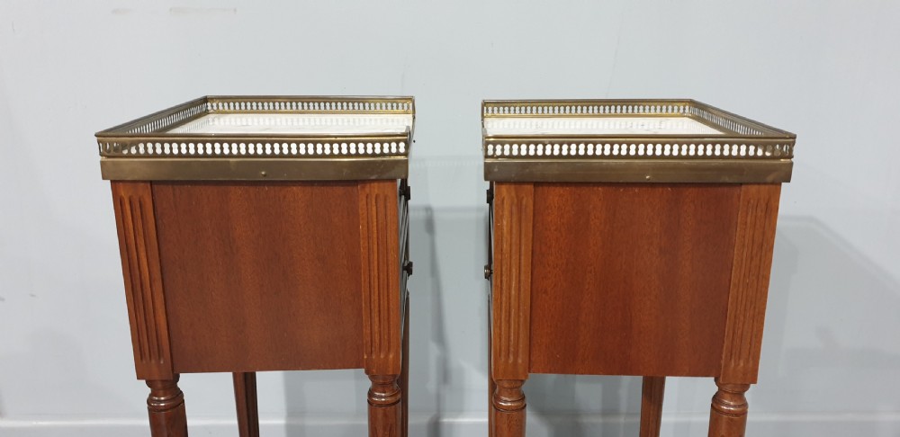 Pair French Empire Mahogany Bedside Lamp  Chests of Drawers View VI