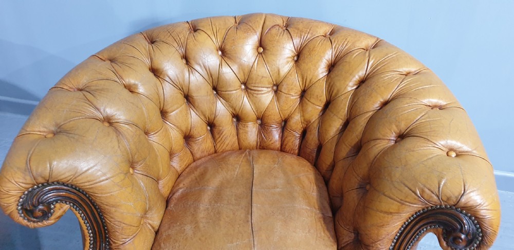 Outstanding Pair Leather Armchairs View IV