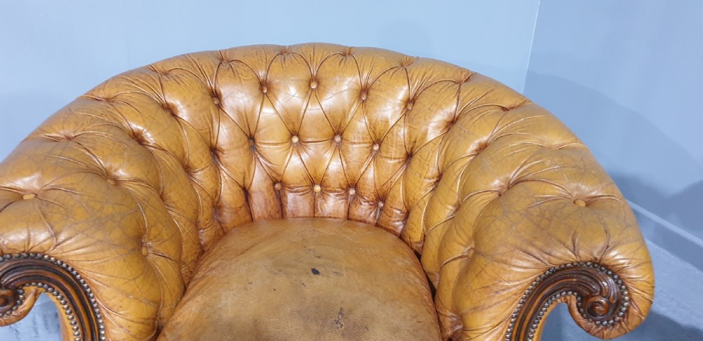 Outstanding Pair Leather Armchairs View XII