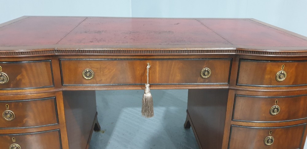 Mahogany Pedestal Desk by Maple and Co View IV