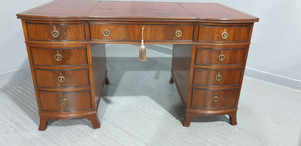 Mahogany Pedestal Desk by Maple and Co View VII