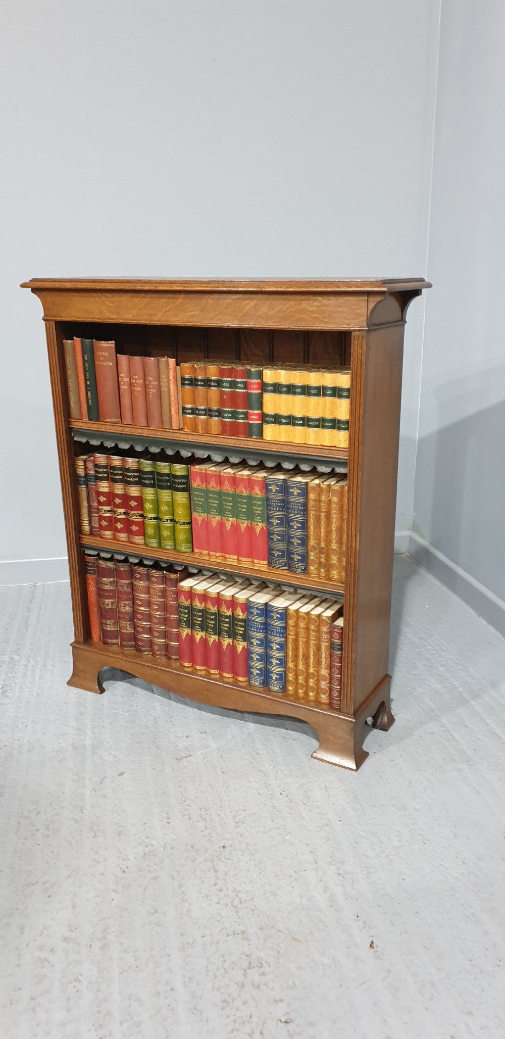 Art Noveau Open Oak Adjustable Bookcase View III