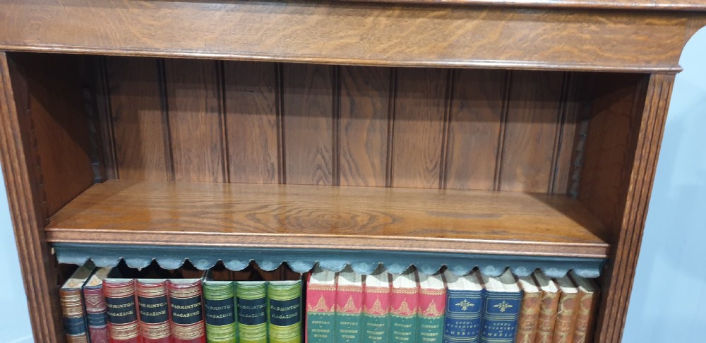 Art Noveau Open Oak Adjustable Bookcase View VII