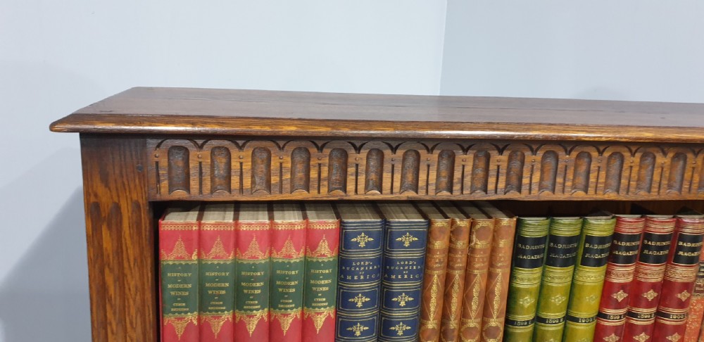 Oak Open Low Bookcase View IX