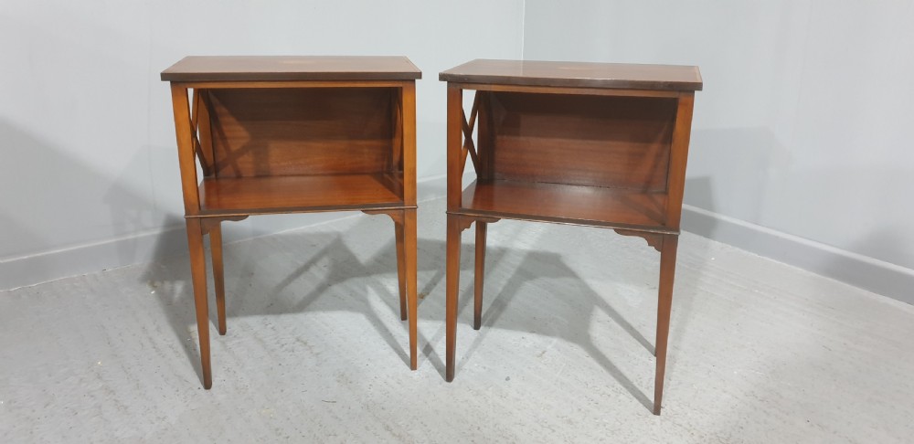 Pair Mahogany Bedside Lamp Tables View VI