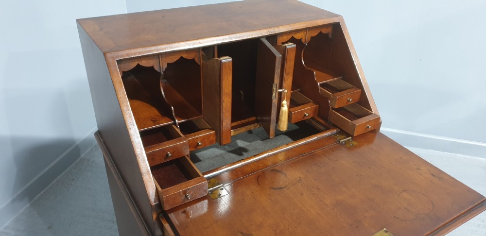Super Burr Walnut Queen Anne Bureau View XV