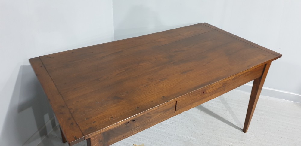 French Oak Plank Kitchen Farmhouse Table View IV