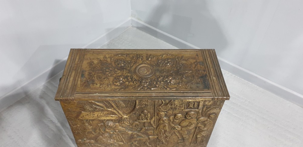 Large Brass Log Bin View II