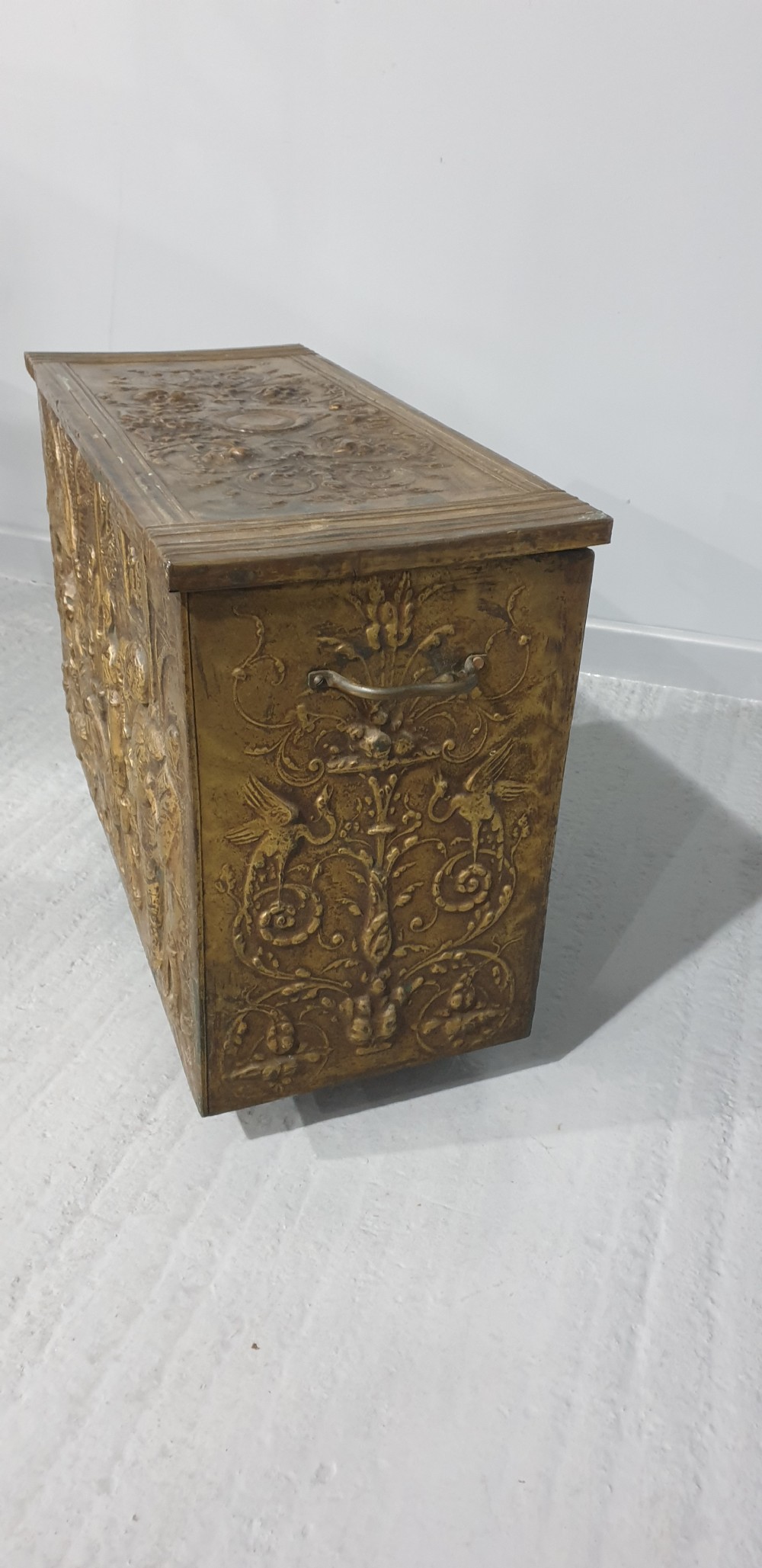 Large Brass Log Bin View III