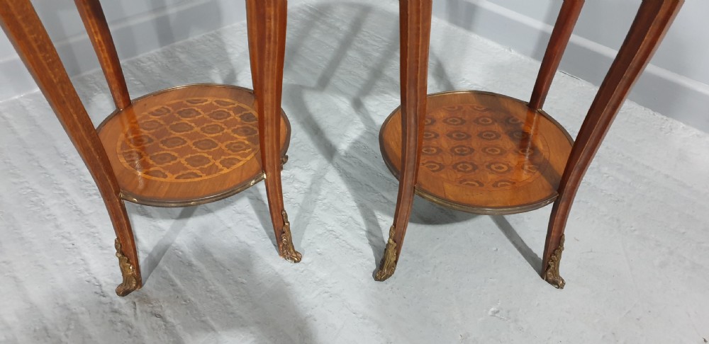 Super Pair French Round Parquetry Lamp Table View V