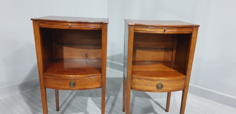 Pair Mahogany Bedside Lamp Cabinets View III