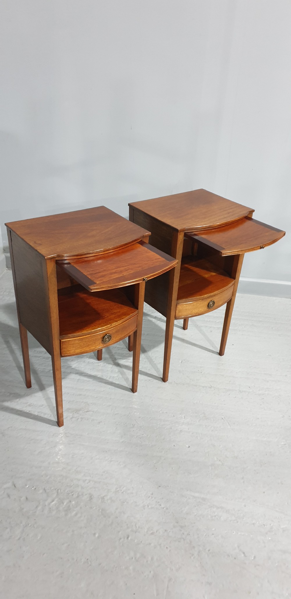 Pair Mahogany Bedside Lamp Cabinets View VI