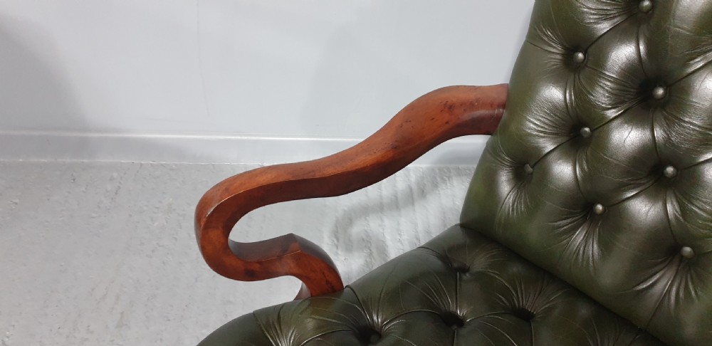 Super Green Leather Desk Chair View VII