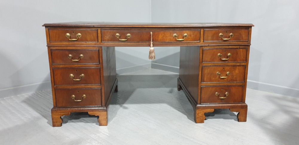 Very Nice Mahogany Pedestal Desk View II
