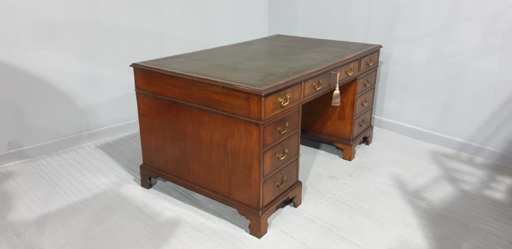 Very Nice Mahogany Pedestal Desk View IX