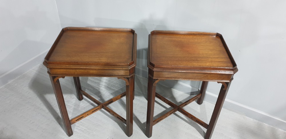 Pair Mahogany Lamp Tables View III
