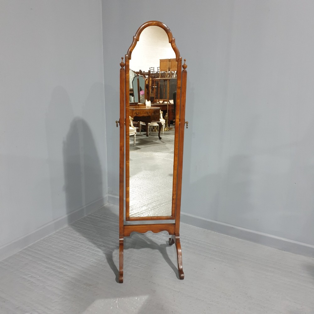 Fine Walnut Cheval Mirror