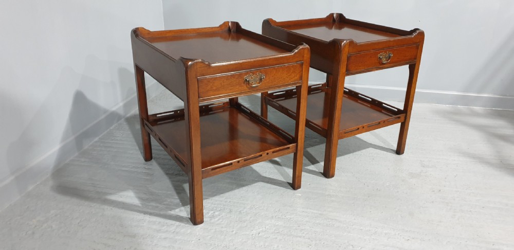 Pair Georgian Bedside Lamp Tables View II