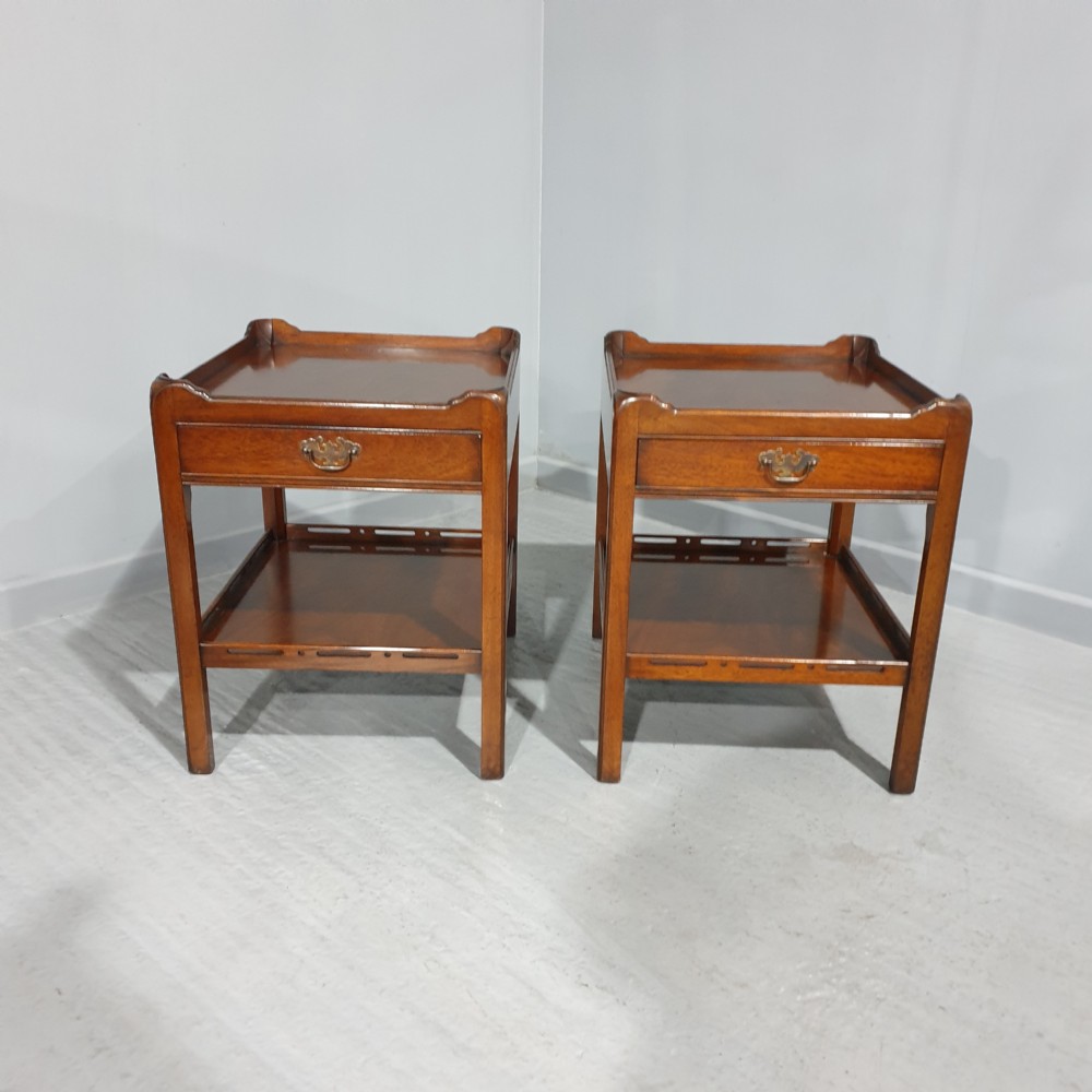 Pair Georgian Bedside Lamp Tables