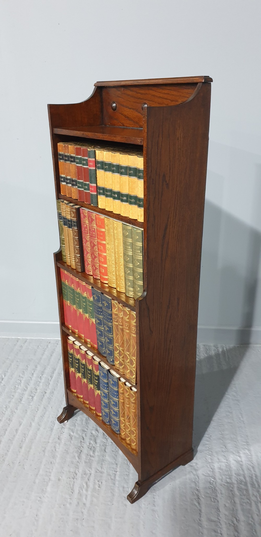 Slim Oak Open Bookcase View IV