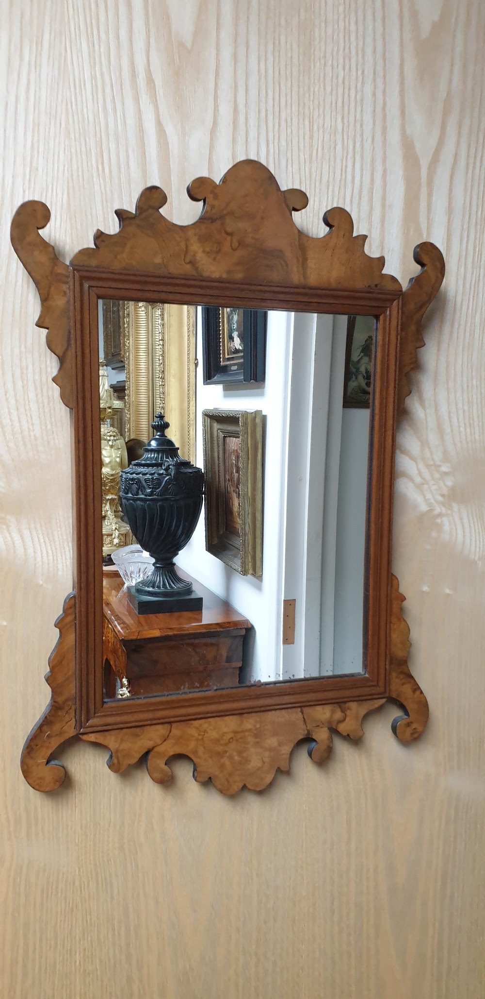 Victorian Burr Walnut Mirror View II