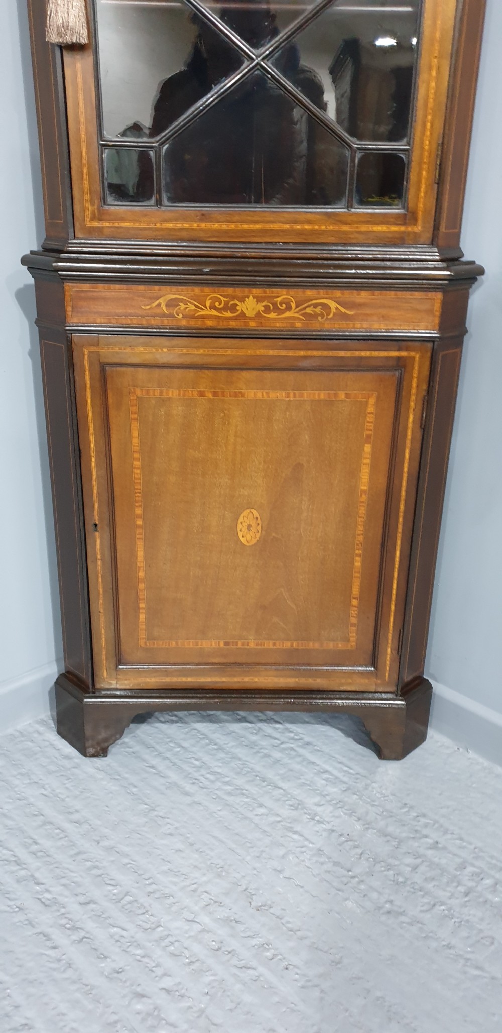 Inlaid Mahogany Corner Cabinet View V
