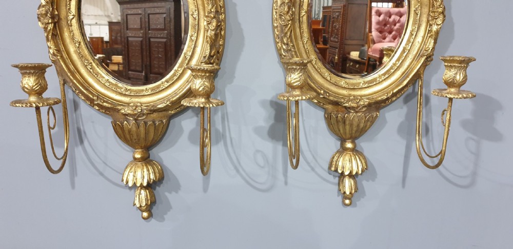 Pair Italian Gilt Girandole Mirrors View IV