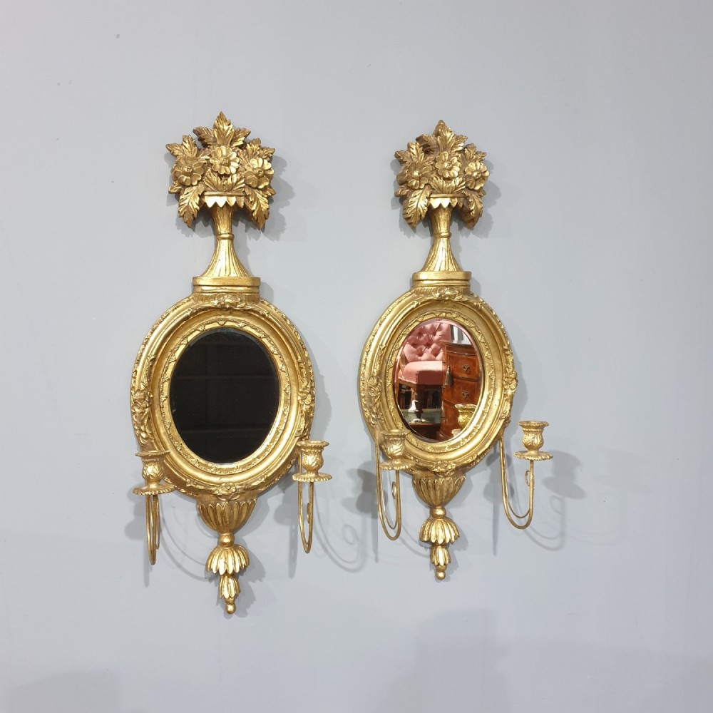 Pair Italian Gilt Girandole Mirrors