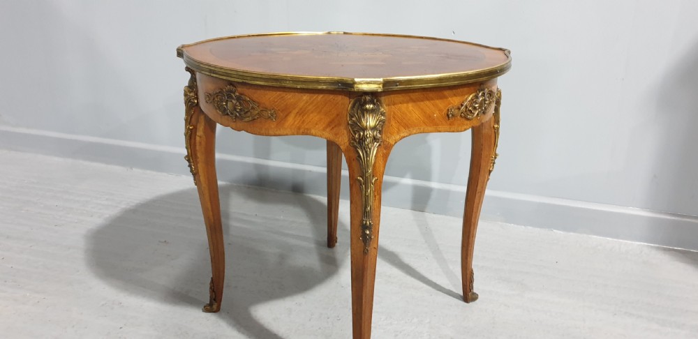 French Marquetry Coffee Table View VI