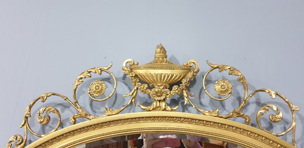 Adams Gilt Oval Wall Mirror View III