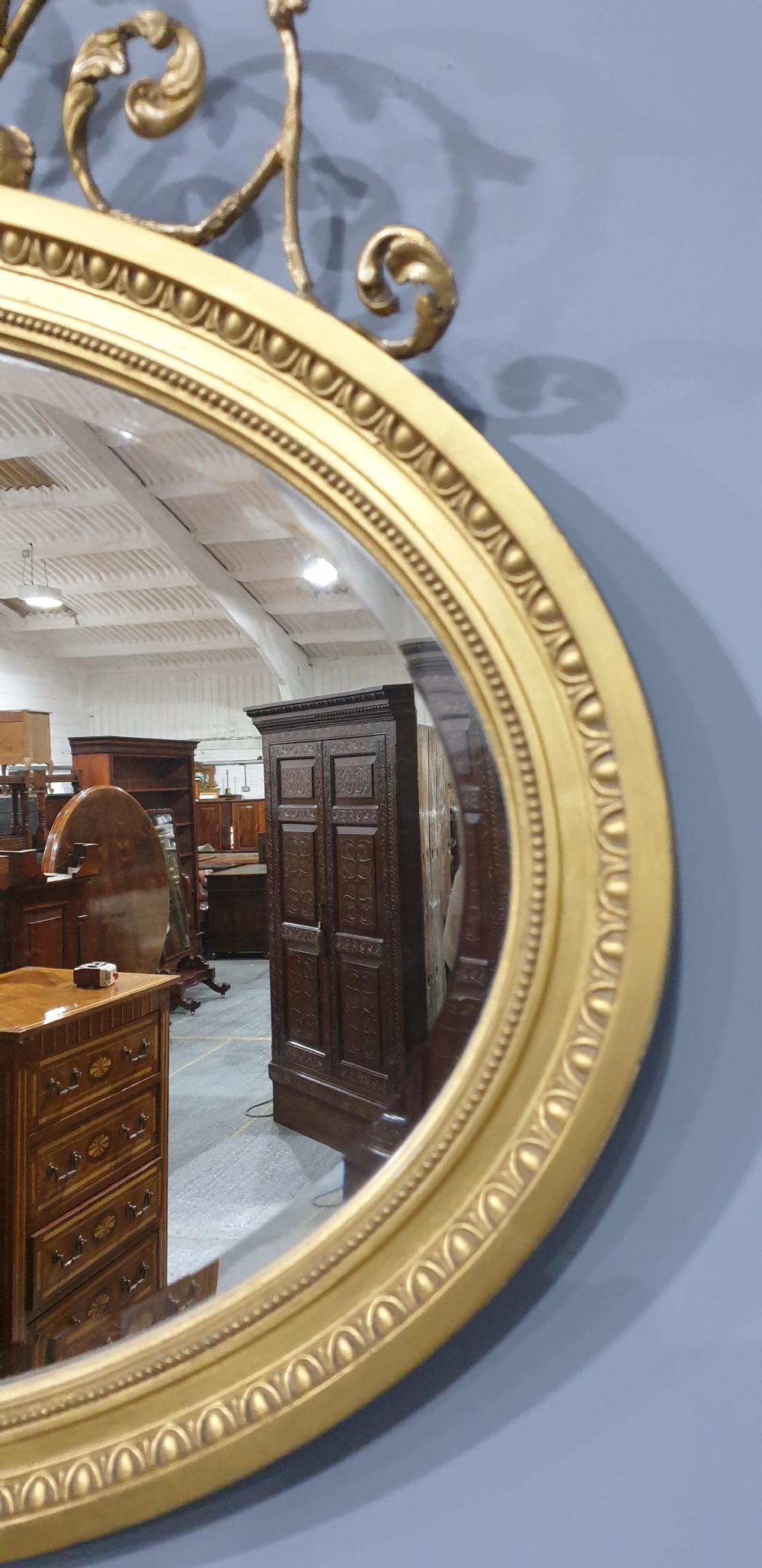 Adams Gilt Oval Wall Mirror View IV