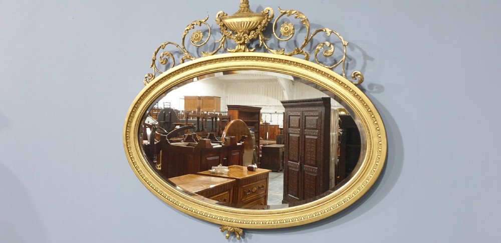 Adams Gilt Oval Wall Mirror View V