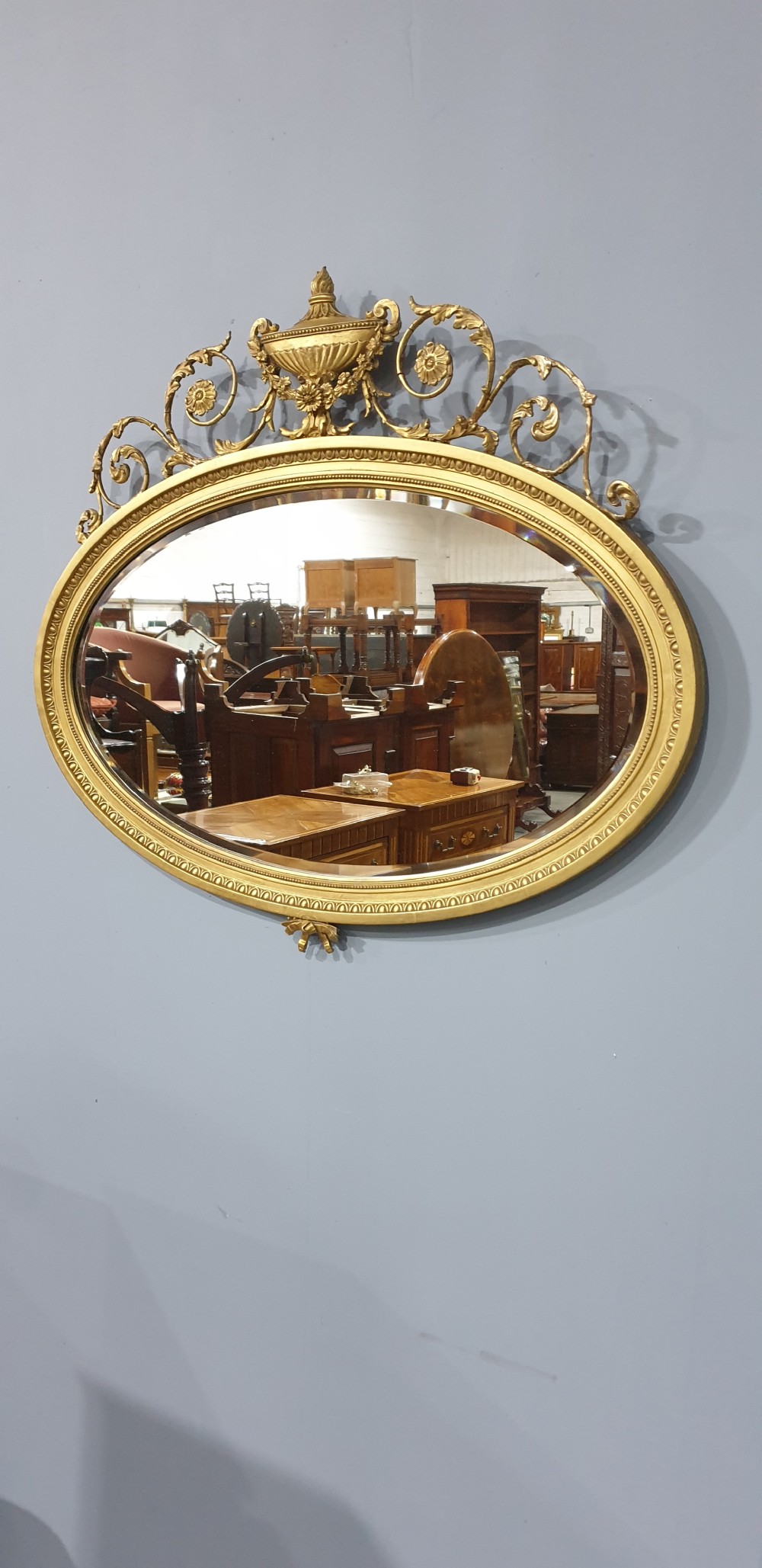 Adams Gilt Oval Wall Mirror View VI
