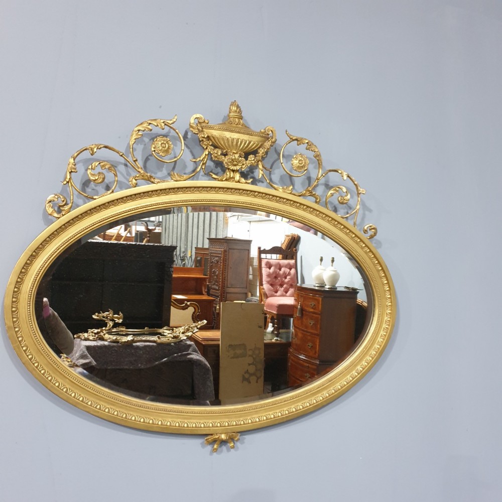 Adams Gilt Oval Wall Mirror