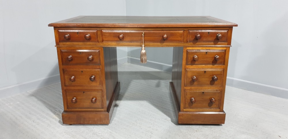 Victorian Walnut Pedestal Desk View II