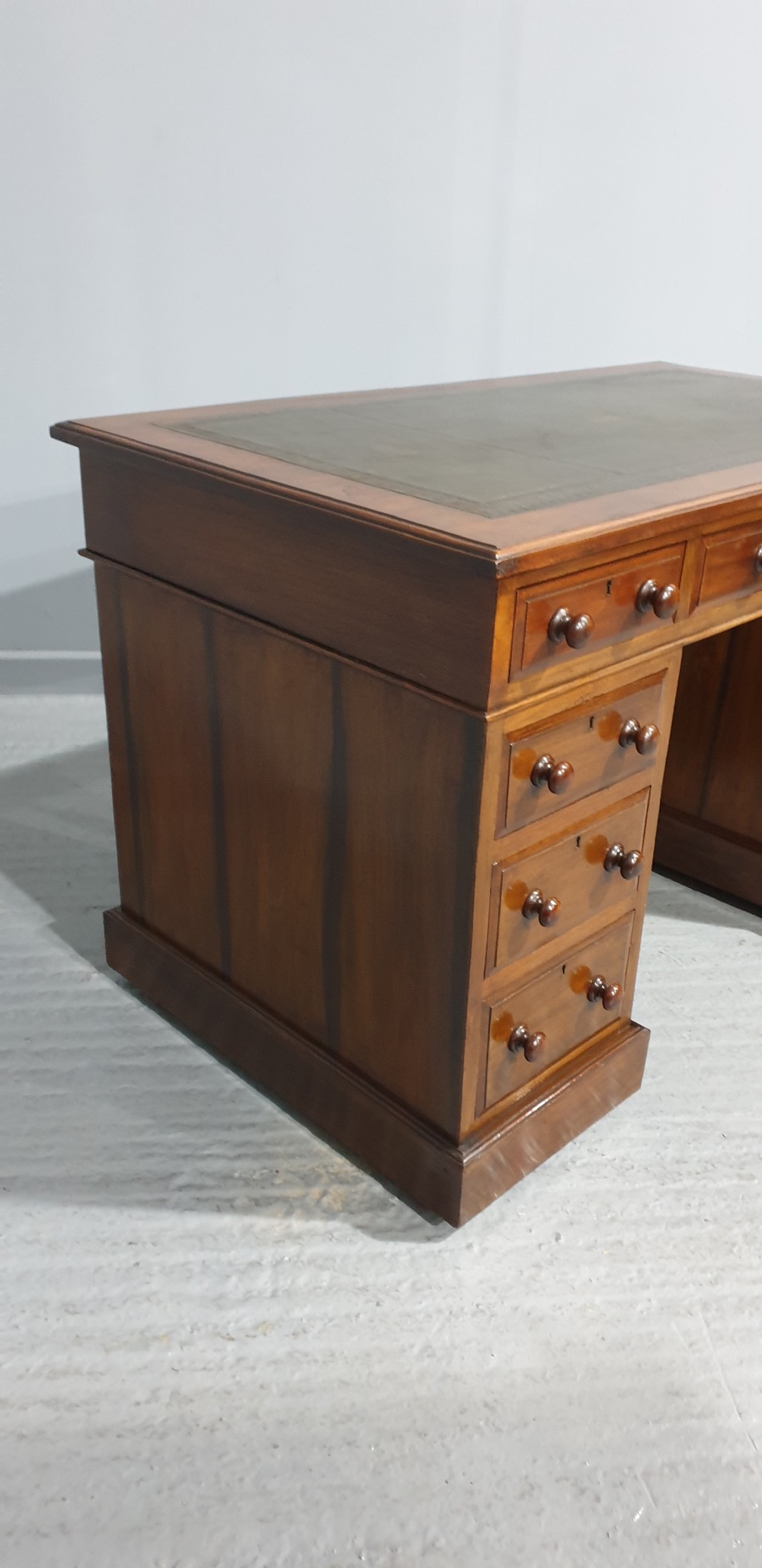 Victorian Walnut Pedestal Desk View IV