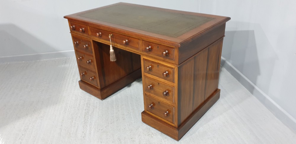 Victorian Walnut Pedestal Desk View V