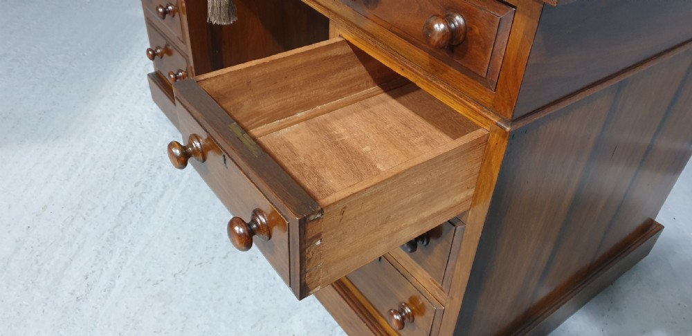 Victorian Walnut Pedestal Desk View VI